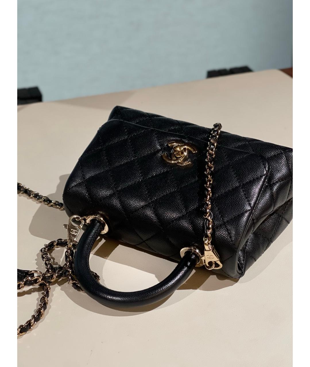 CHANEL Черная кожаная сумка через плечо, фото 6