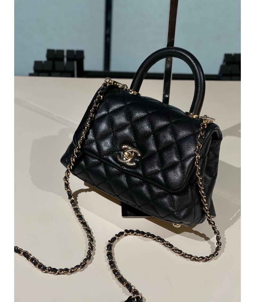 CHANEL Черная кожаная сумка через плечо, фото 4