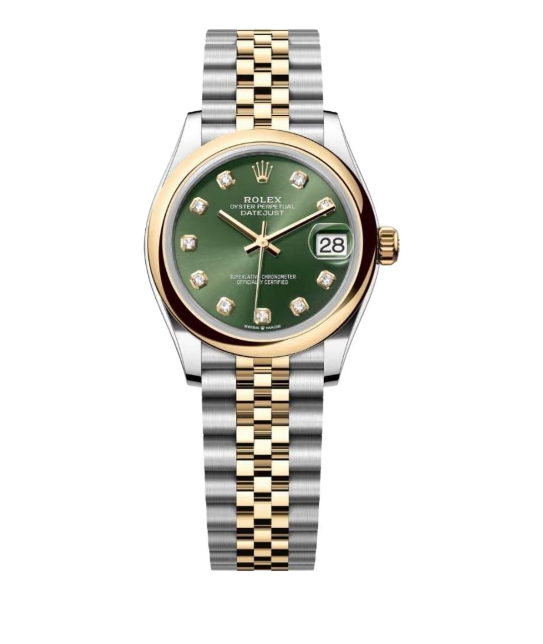 ROLEX Зеленые часы из желтого золота, фото 1
