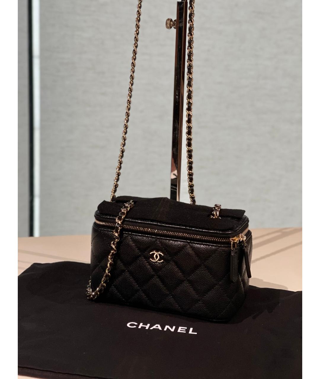 CHANEL Черная кожаная сумка через плечо, фото 7