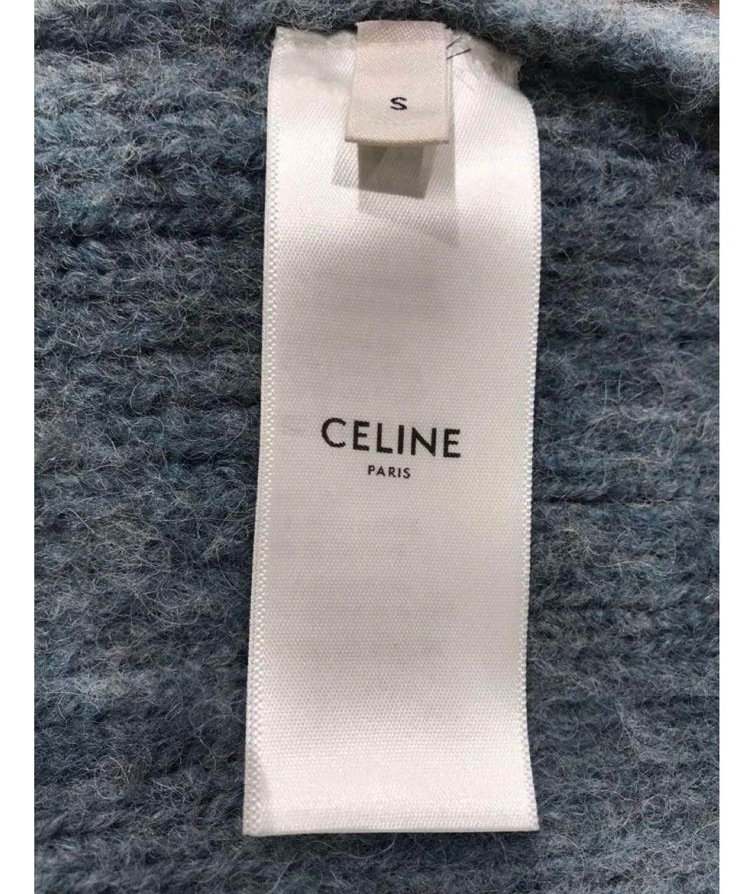 CELINE Голубой шерстяной джемпер / свитер, фото 3