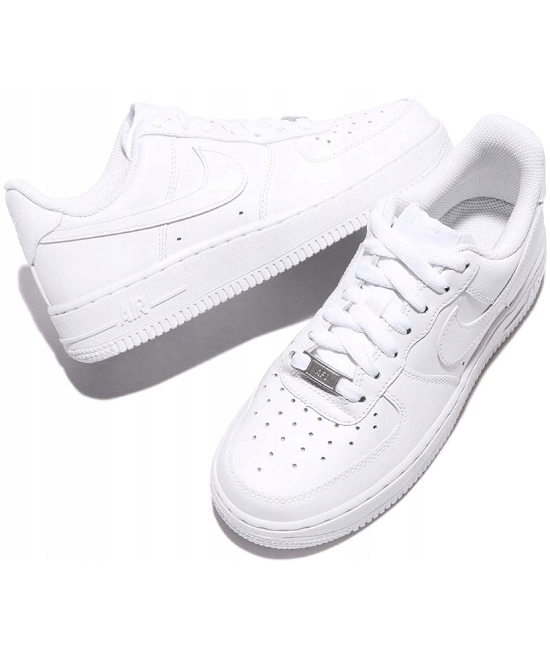 NIKE Белые кожаные низкие кроссовки / кеды, фото 5