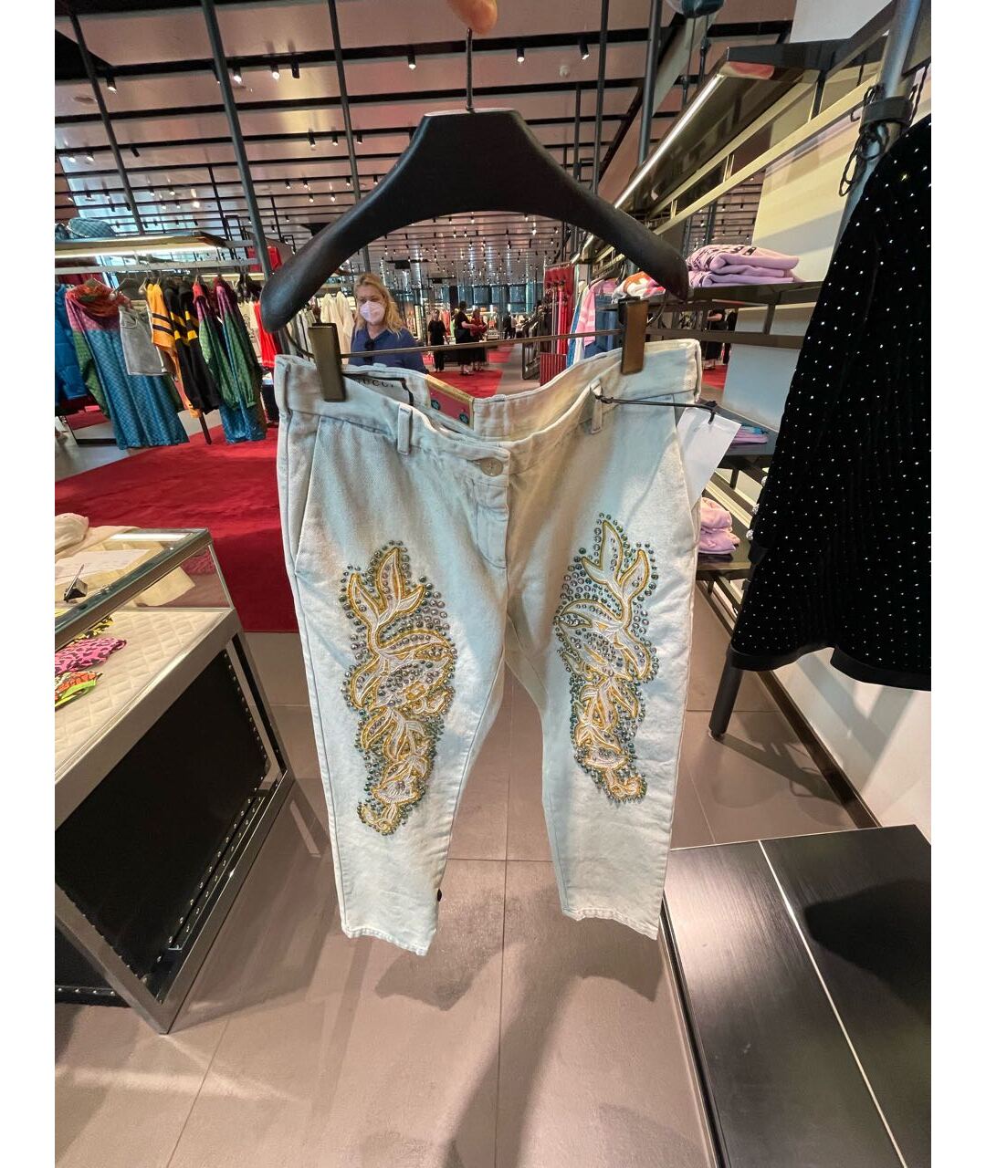 GUCCI Голубые хлопковые джинсы слим, фото 4