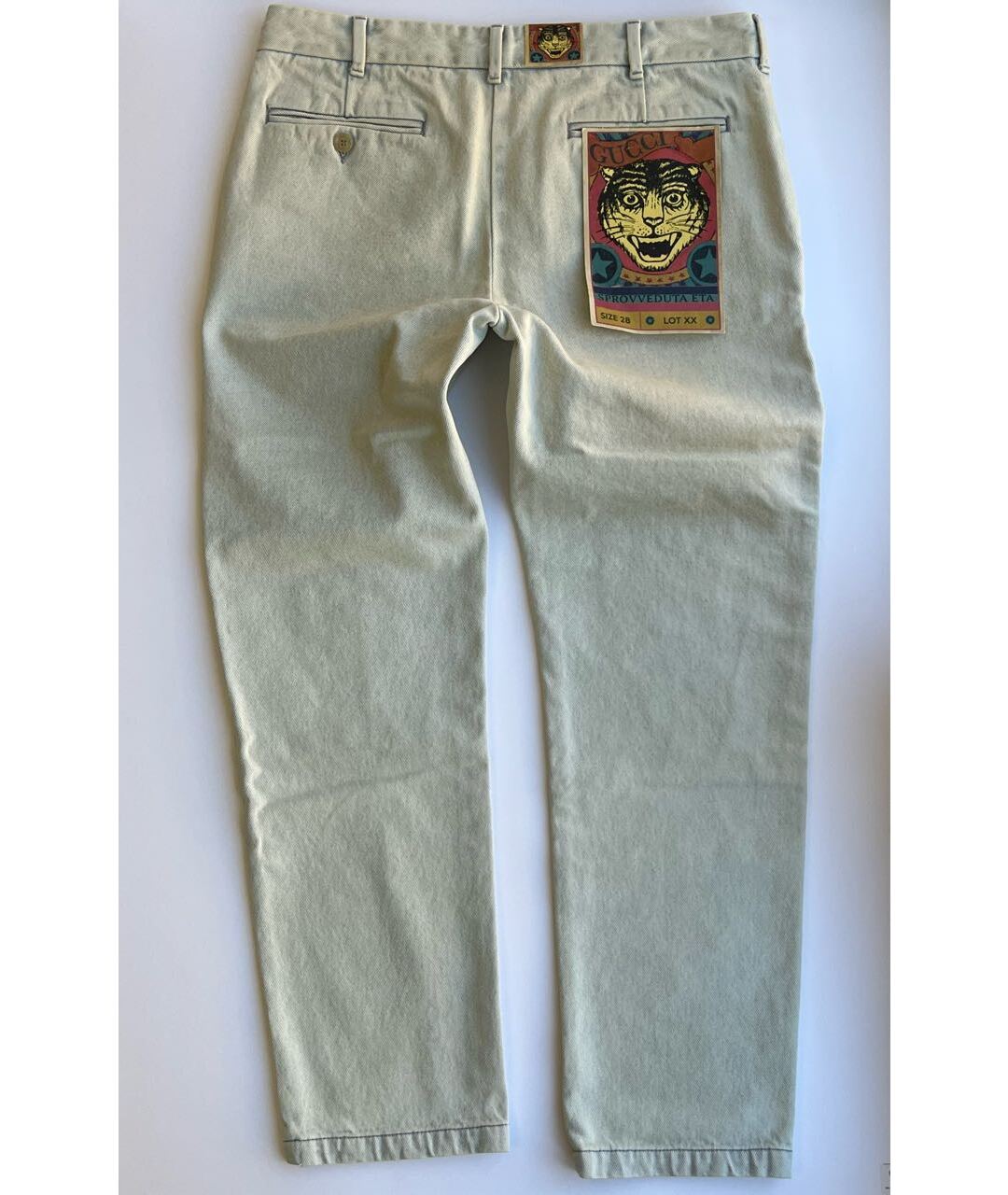 GUCCI Голубые хлопковые джинсы слим, фото 2