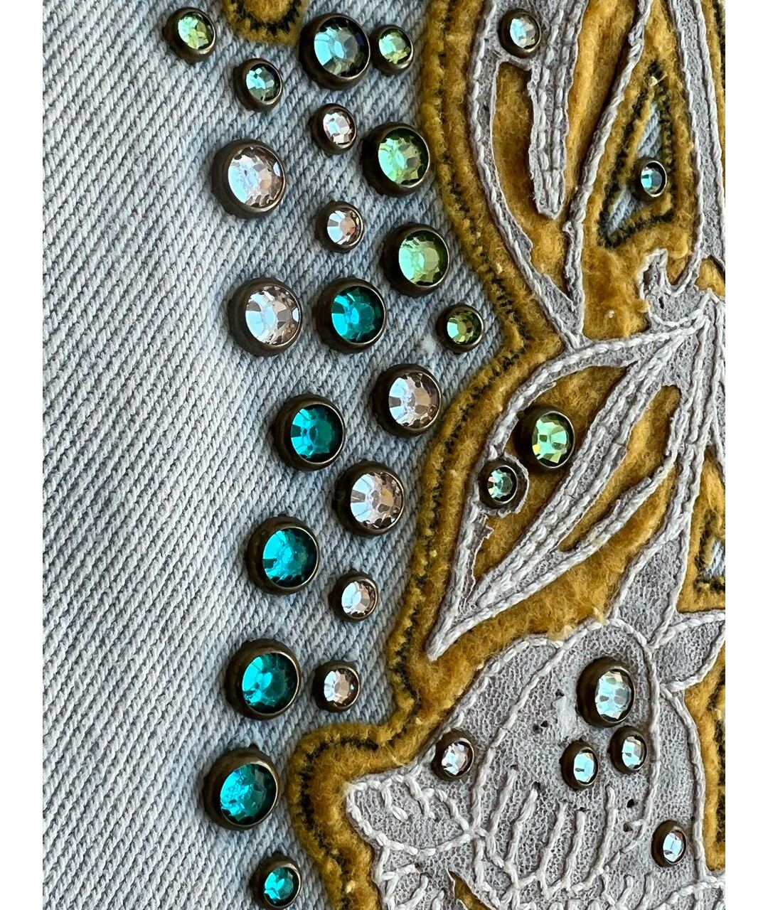 GUCCI Голубые хлопковые джинсы слим, фото 7