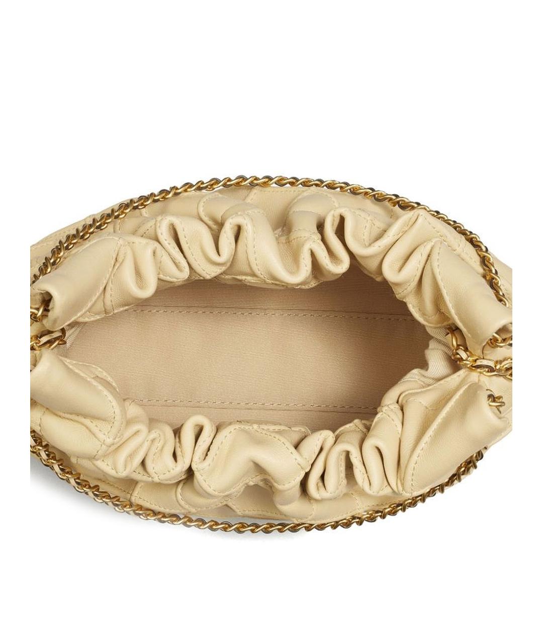 TORY BURCH Бежевая кожаная сумка с короткими ручками, фото 5