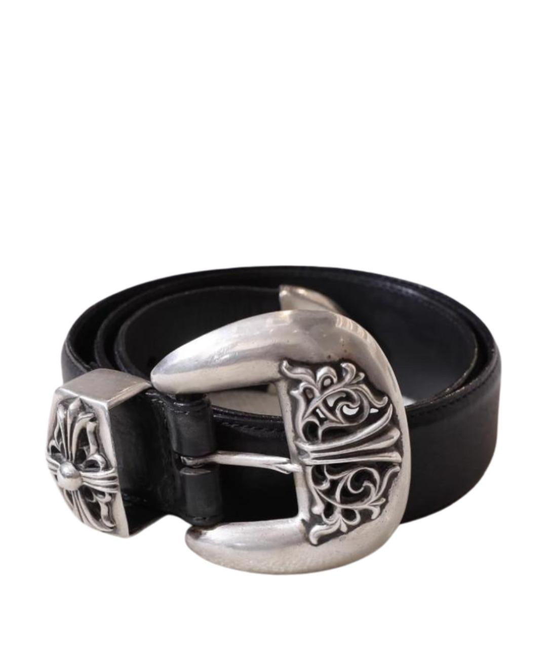 CHROME HEARTS Черный кожаный ремень, фото 1