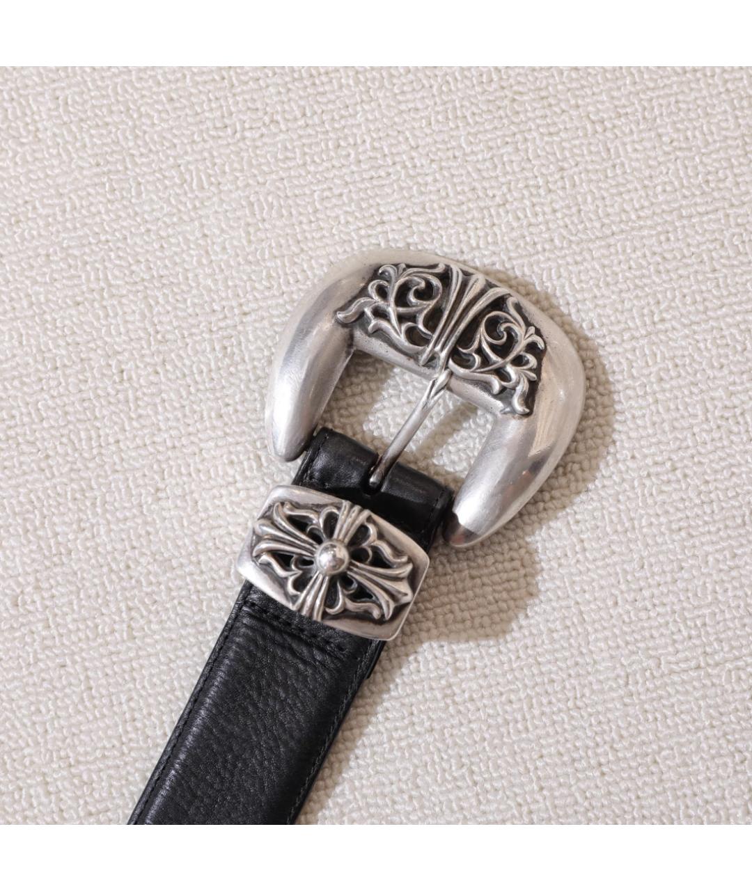 CHROME HEARTS Черный кожаный ремень, фото 4