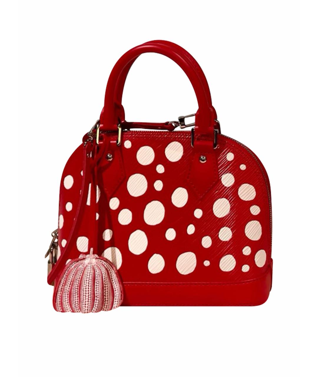 LOUIS VUITTON Красная кожаная сумка с короткими ручками, фото 1
