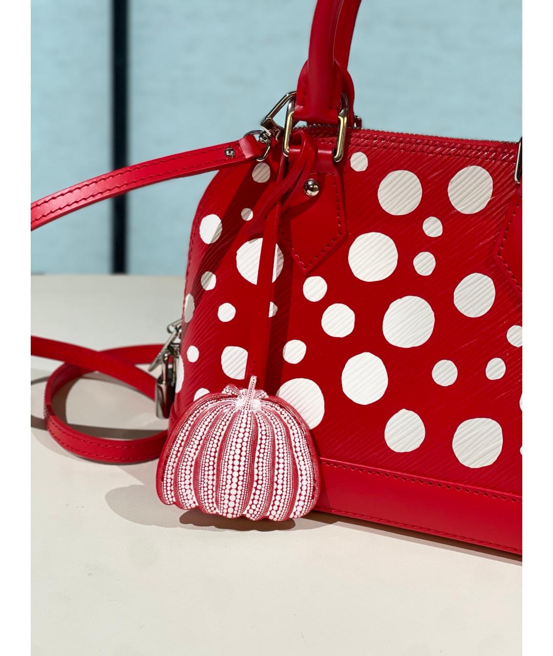 LOUIS VUITTON Красная кожаная сумка с короткими ручками, фото 3