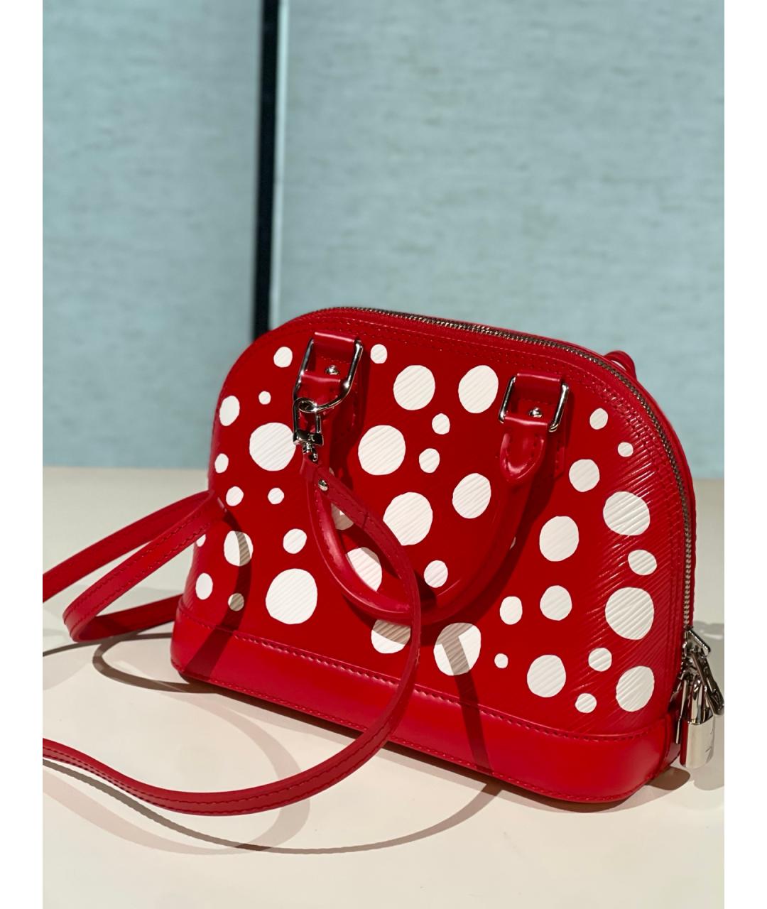 LOUIS VUITTON Красная кожаная сумка с короткими ручками, фото 4