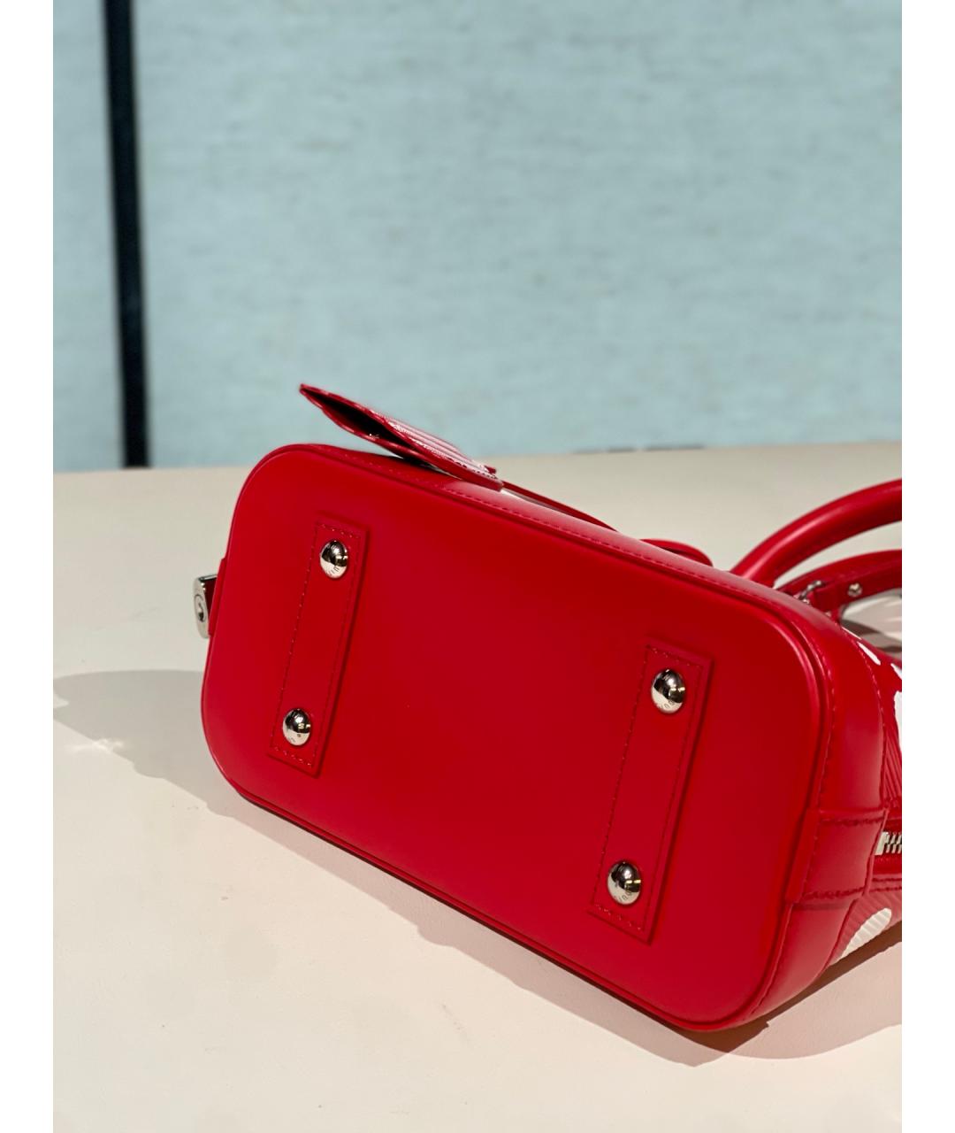 LOUIS VUITTON Красная кожаная сумка с короткими ручками, фото 5