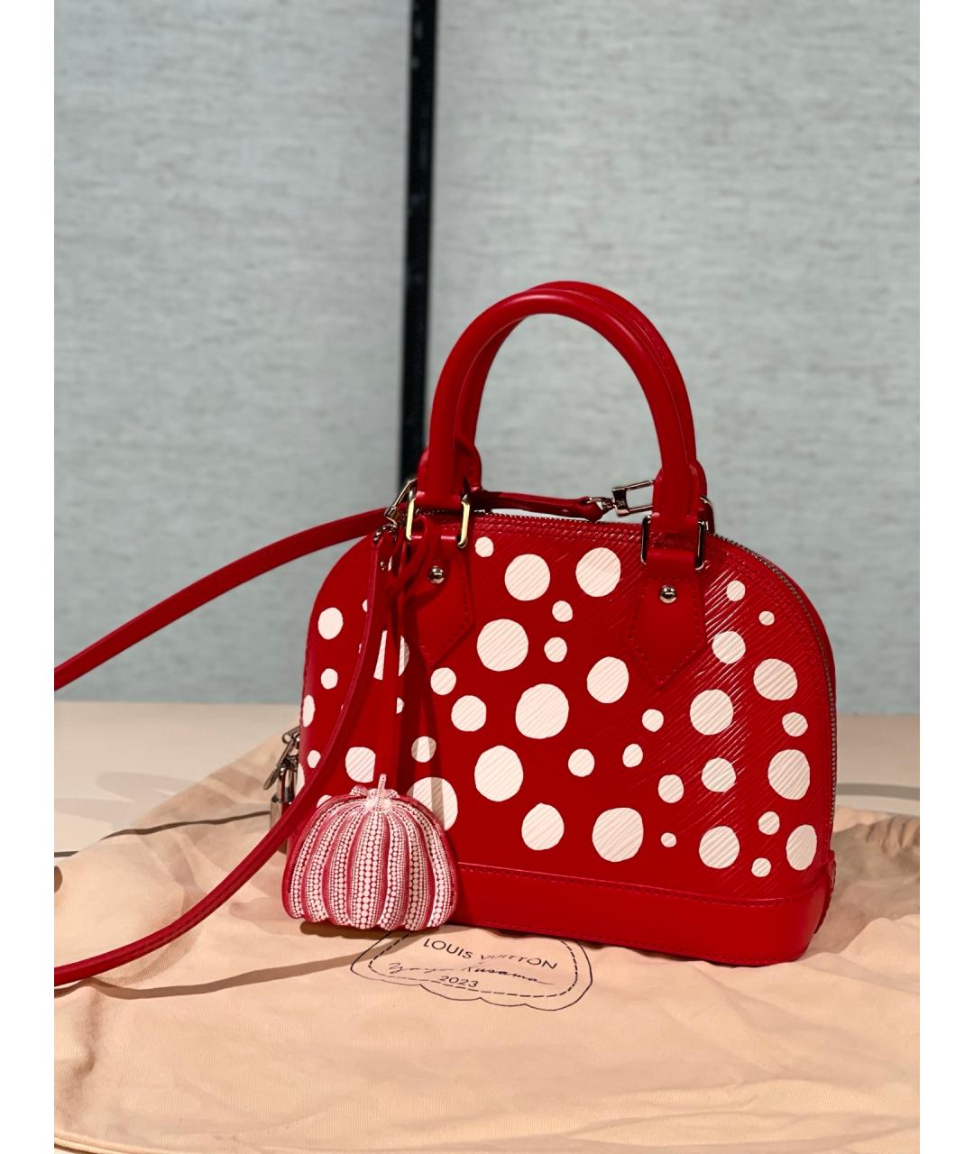 LOUIS VUITTON Красная кожаная сумка с короткими ручками, фото 7