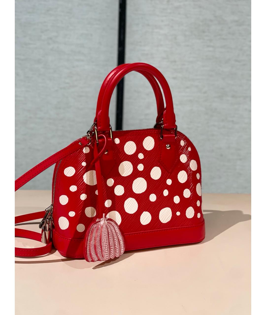 LOUIS VUITTON Красная кожаная сумка с короткими ручками, фото 2