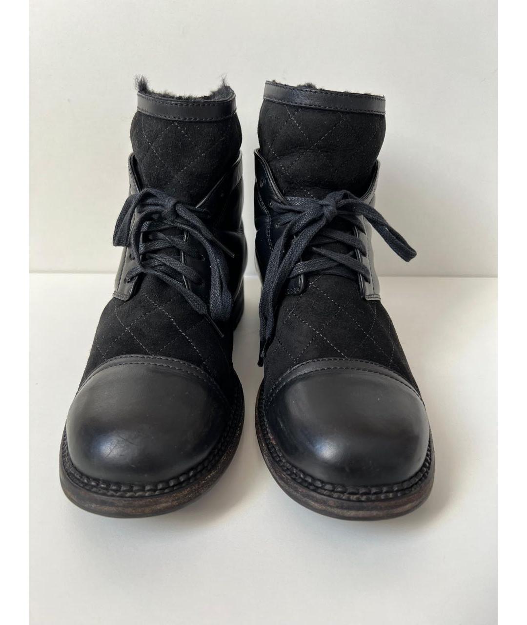 CHANEL Черные ботинки, фото 3