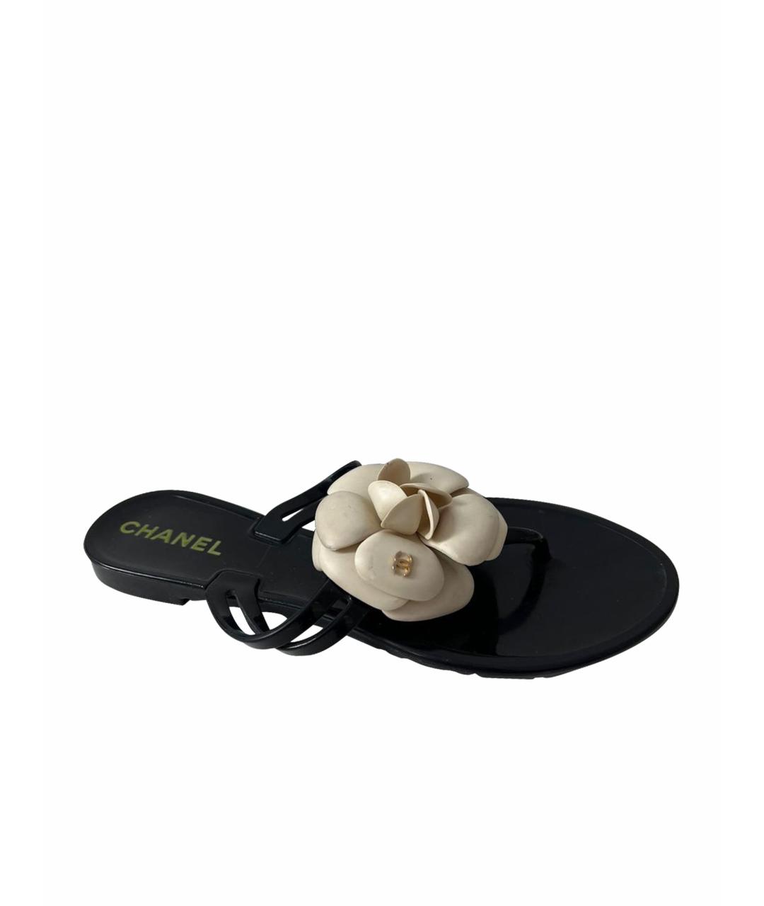 CHANEL Черные шлепанцы, фото 9