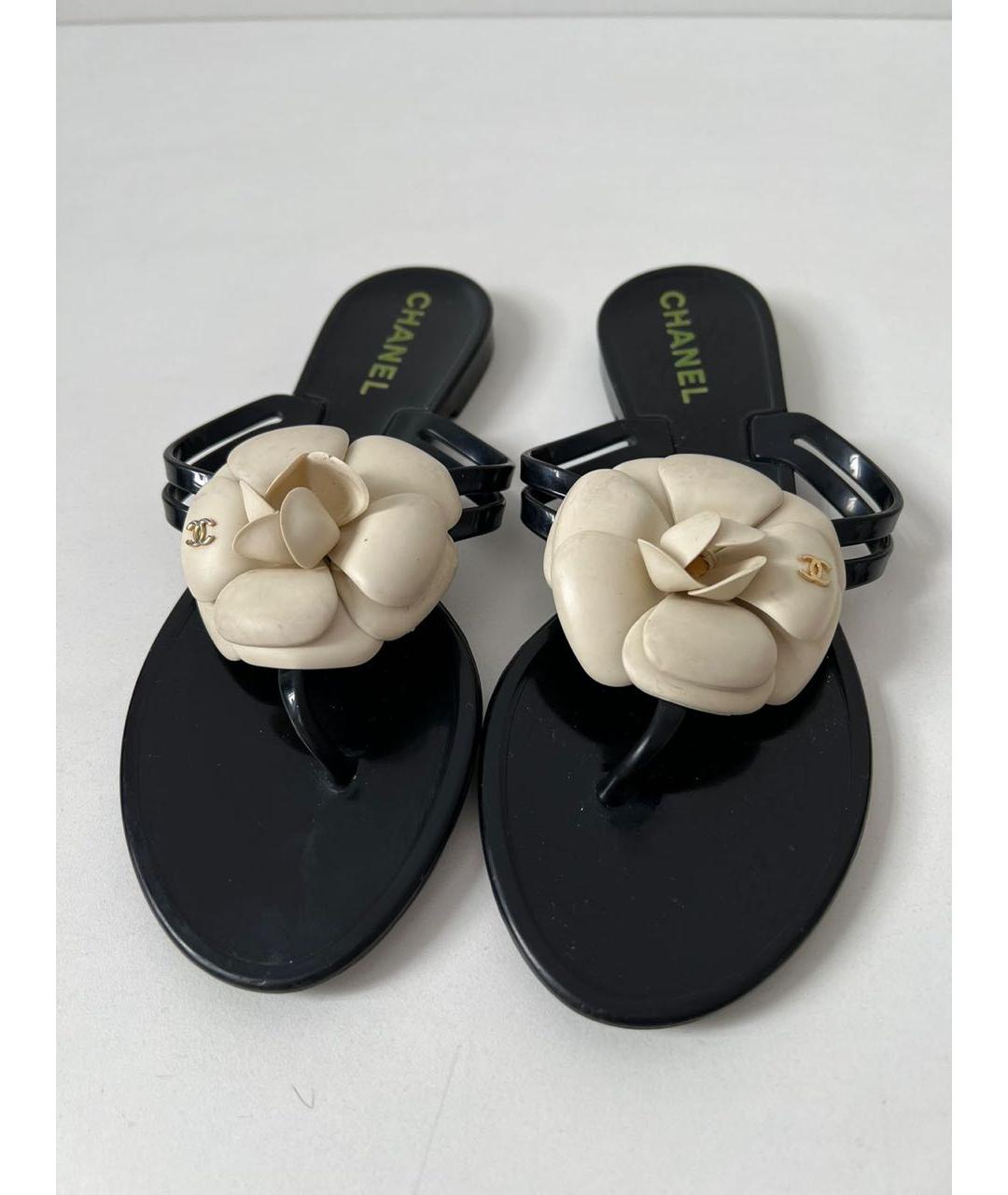 CHANEL Черные шлепанцы, фото 3