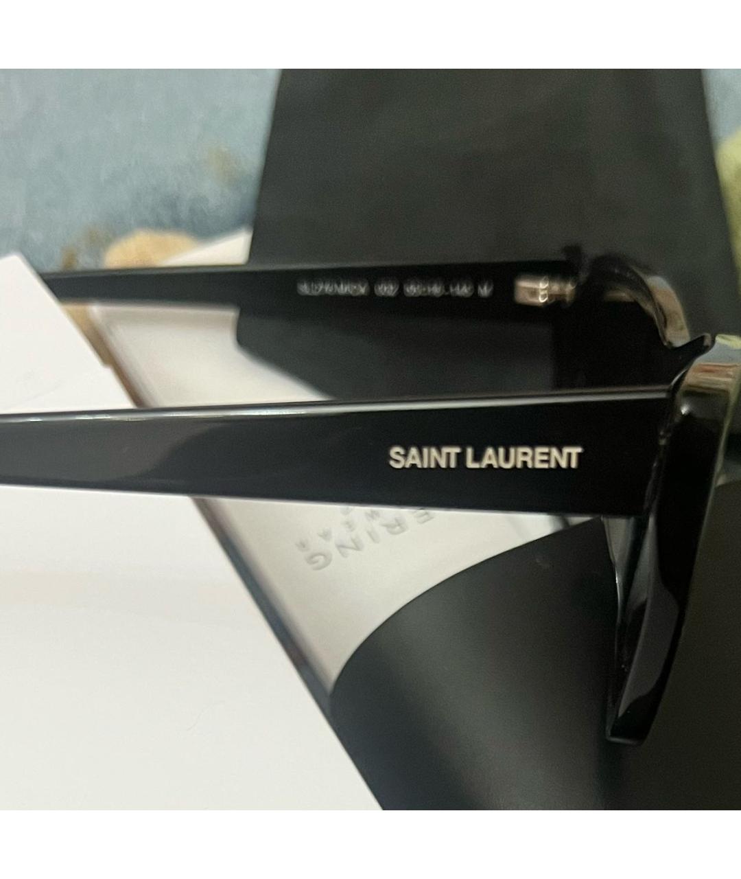 SAINT LAURENT Черные пластиковые солнцезащитные очки, фото 3