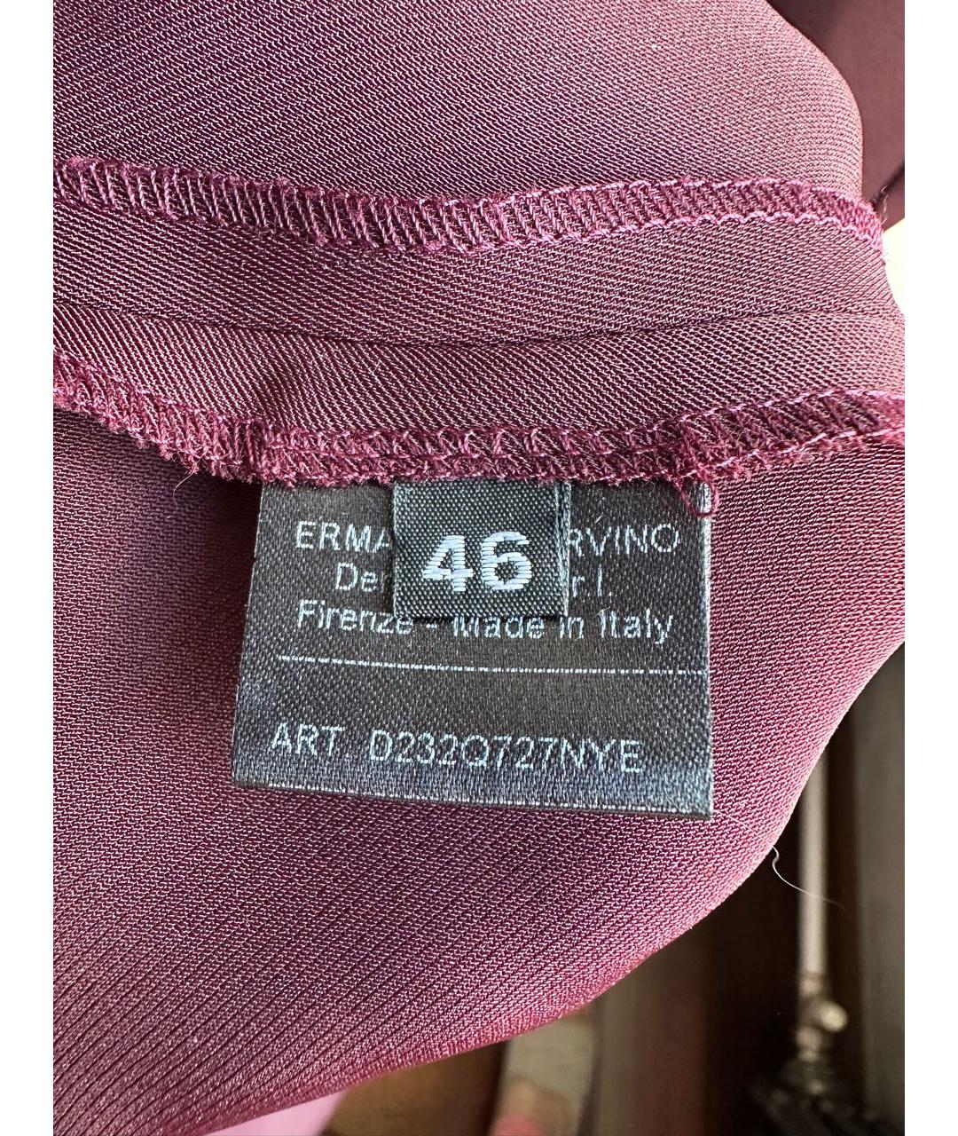 ERMANNO SCERVINO Бордовое полиэстеровое платье, фото 5