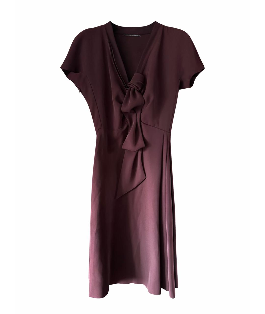 ERMANNO SCERVINO Бордовое полиэстеровое платье, фото 1