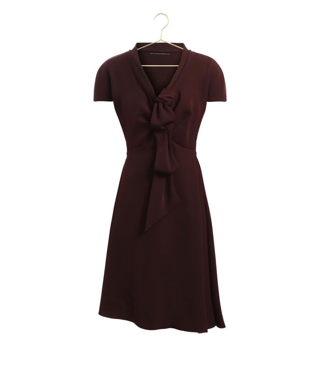ERMANNO SCERVINO Бордовое полиэстеровое платье, фото 7