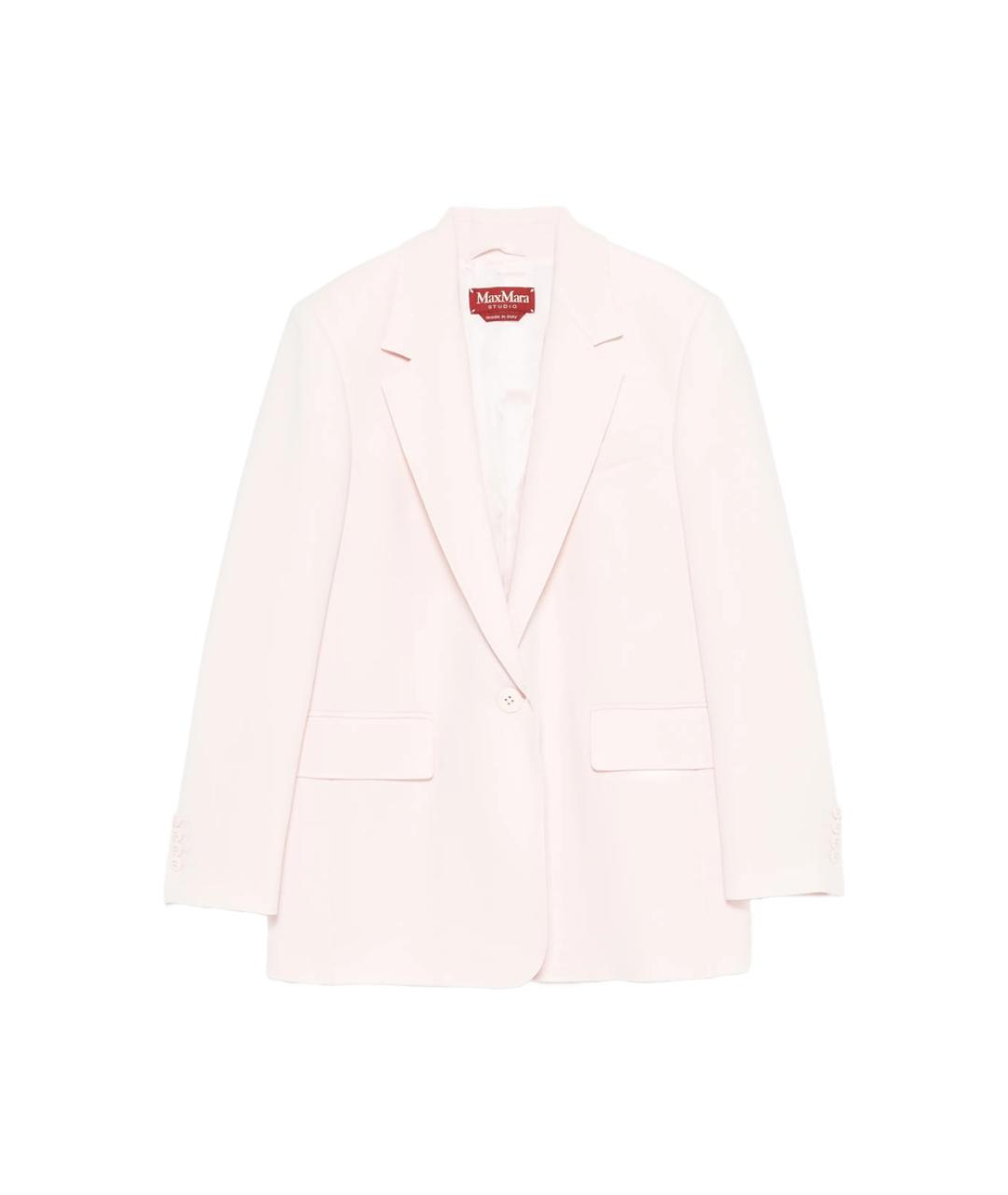 MAX MARA STUDIO Розовый полиэстеровый жакет/пиджак, фото 1