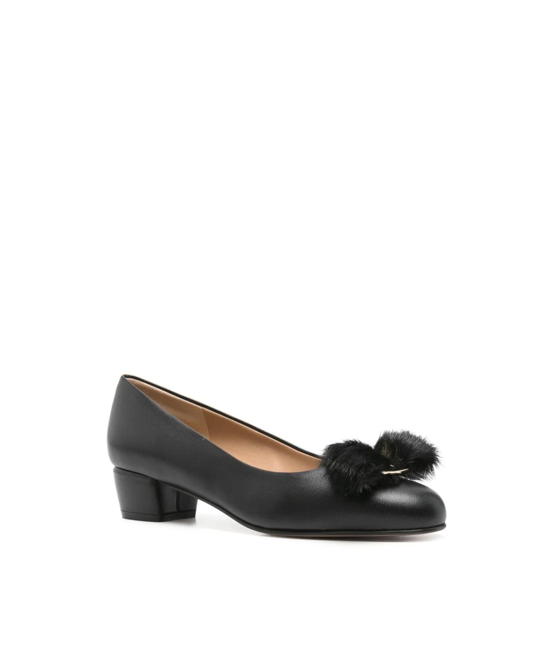 FERRAGAMO Черные кожаные туфли, фото 4