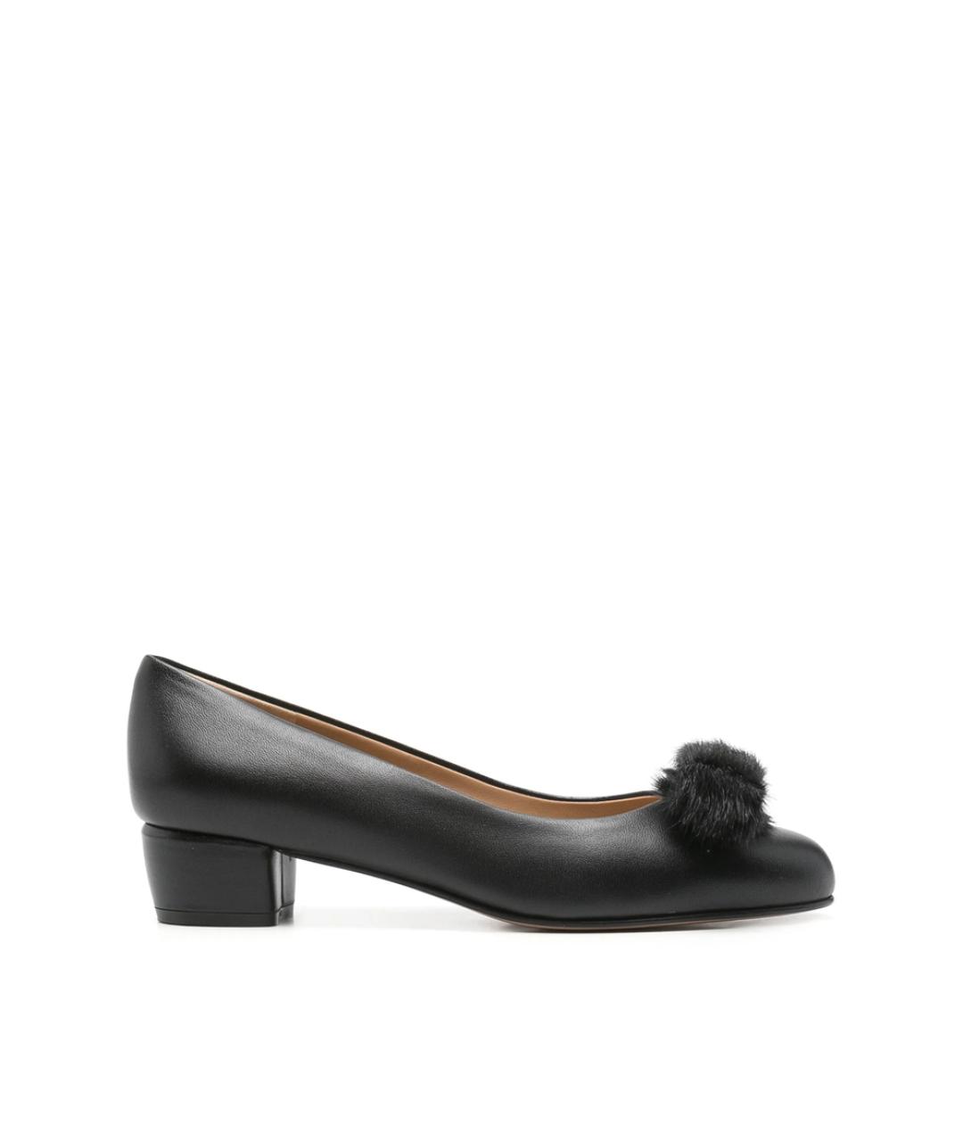 FERRAGAMO Черные кожаные туфли, фото 1
