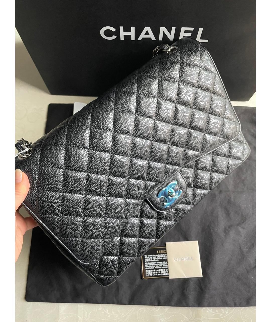 CHANEL Черная кожаная сумка через плечо, фото 2