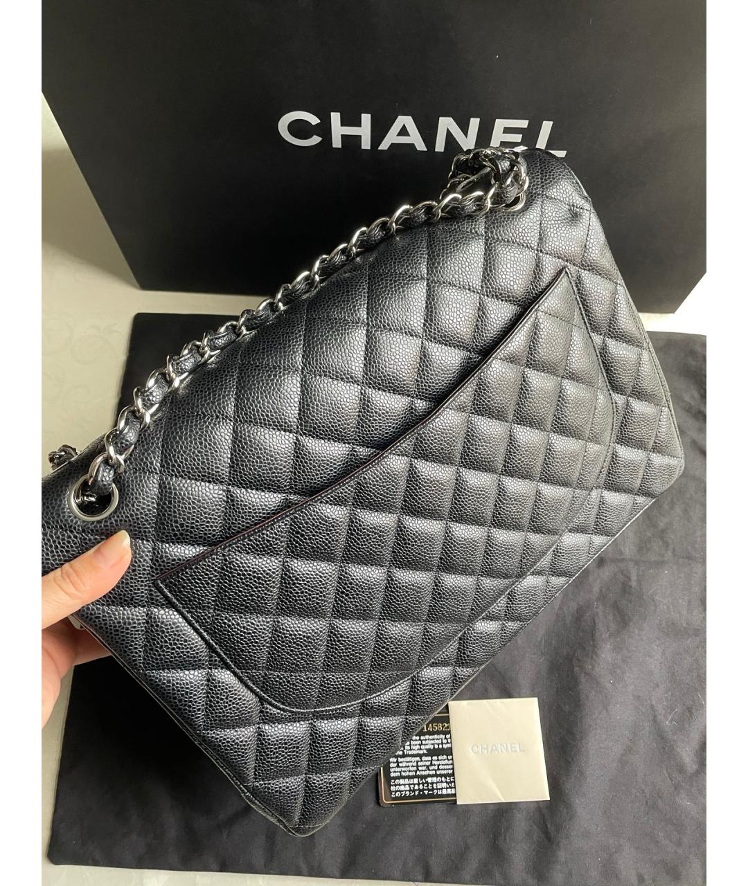 CHANEL Черная кожаная сумка через плечо, фото 3