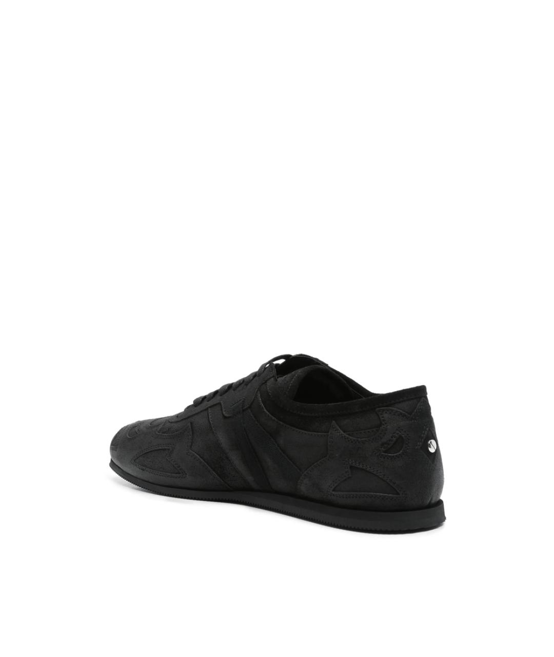 ANN DEMEULEMEESTER Черные кожаные низкие кроссовки / кеды, фото 4