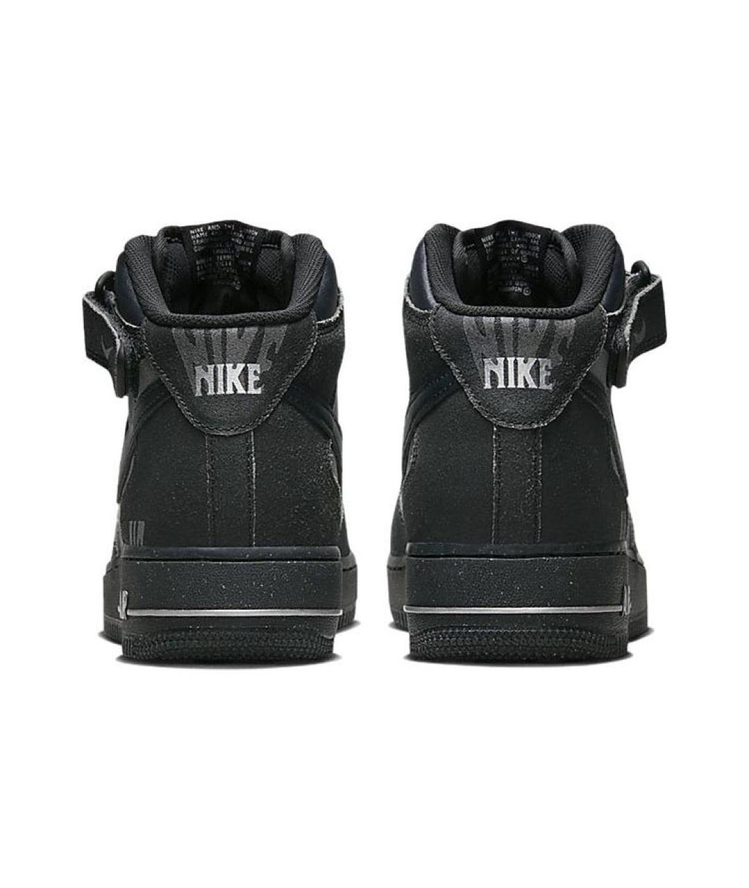 NIKE Черные кожаные высокие кроссовки / кеды, фото 4