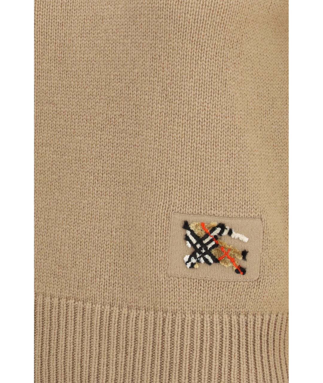 BURBERRY Бежевый шерстяной джемпер / свитер, фото 3