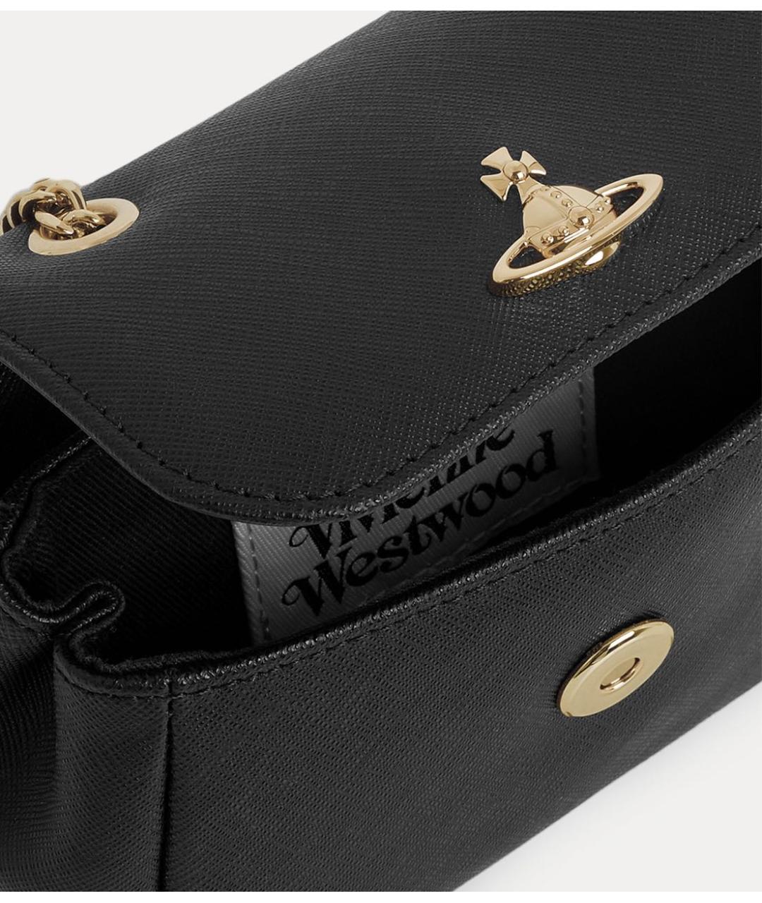 VIVIENNE WESTWOOD Черная сумка через плечо из искусственной кожи, фото 3
