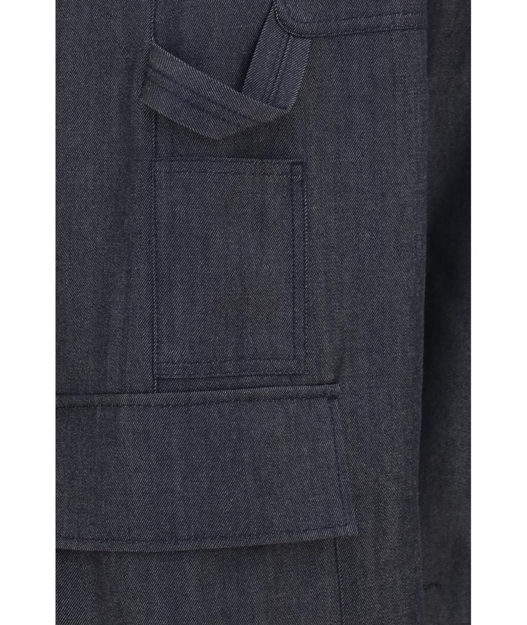 BALENCIAGA Темно-синие шерстяные прямые брюки, фото 3