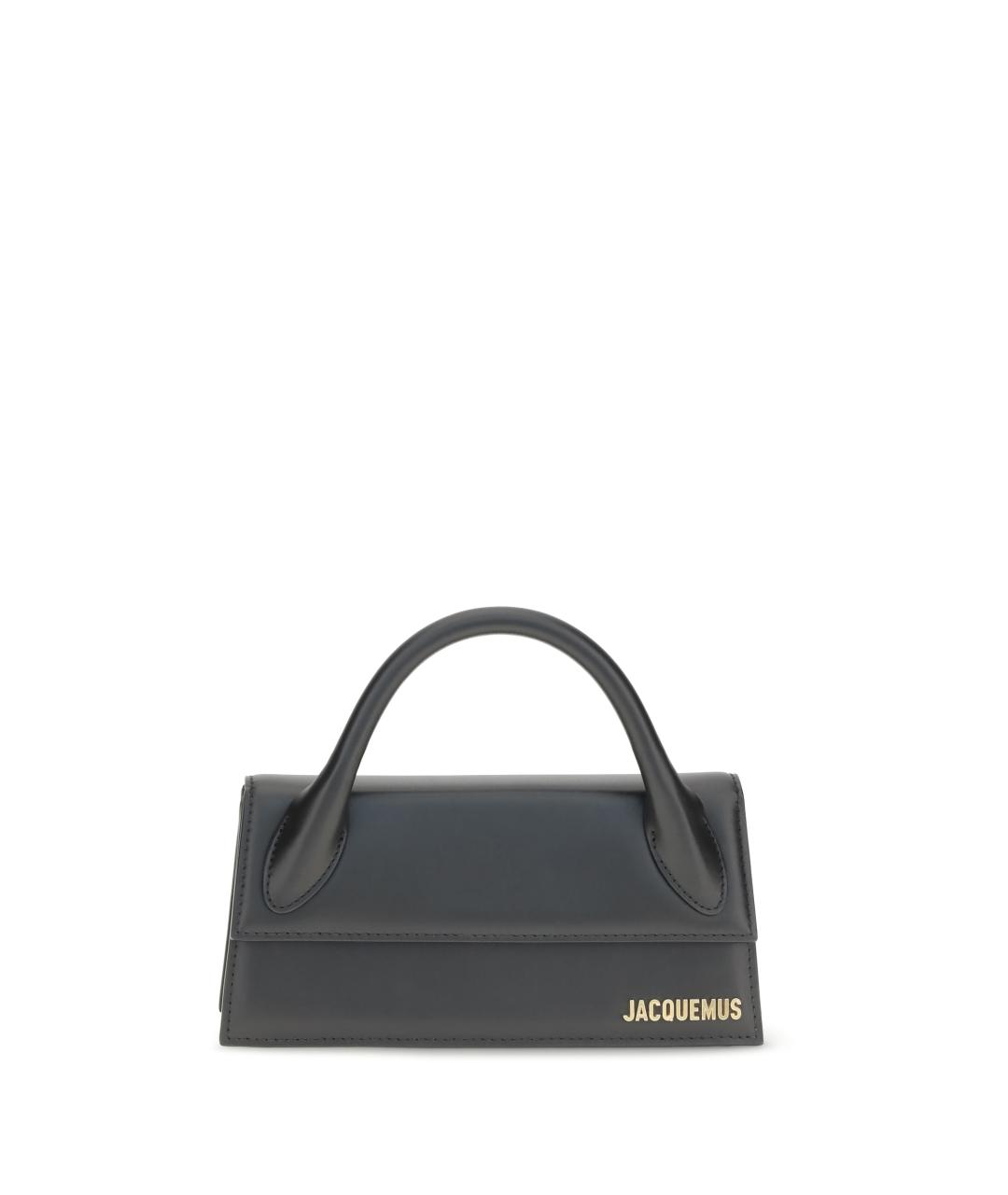 JACQUEMUS Черная кожаная сумка через плечо, фото 1