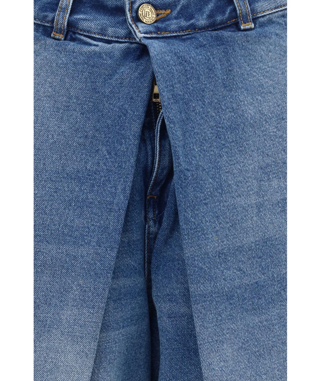 BALMAIN Синие хлопковые прямые джинсы, фото 3