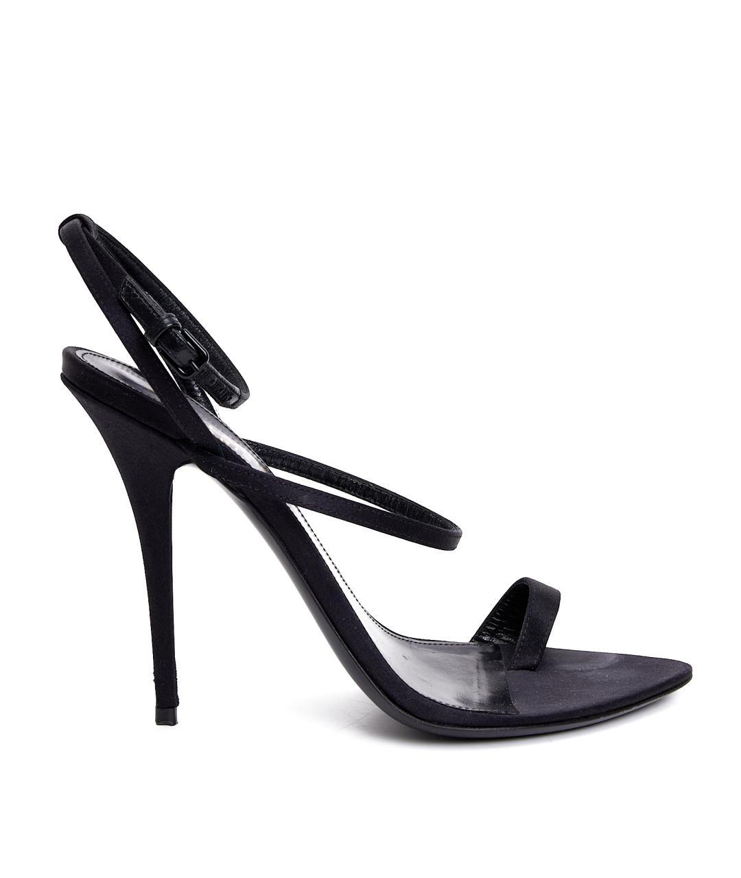 SAINT LAURENT Черные кожаные босоножки, фото 1