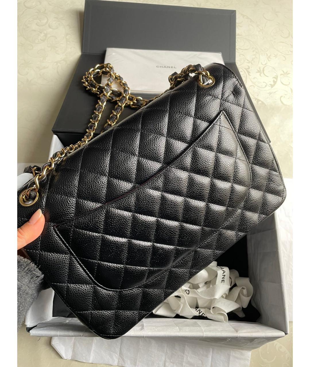 CHANEL Черная кожаная сумка через плечо, фото 3
