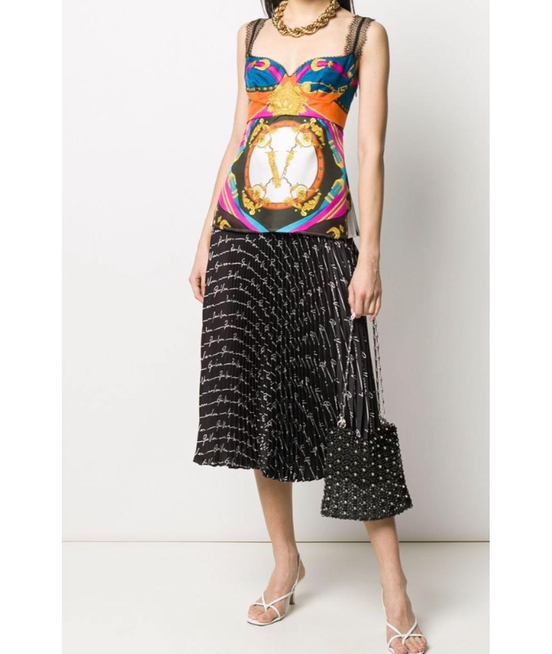 VERSACE Мульти шелковая майка, фото 4