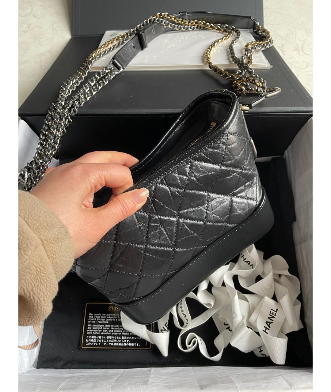 CHANEL Черная кожаная сумка через плечо, фото 3