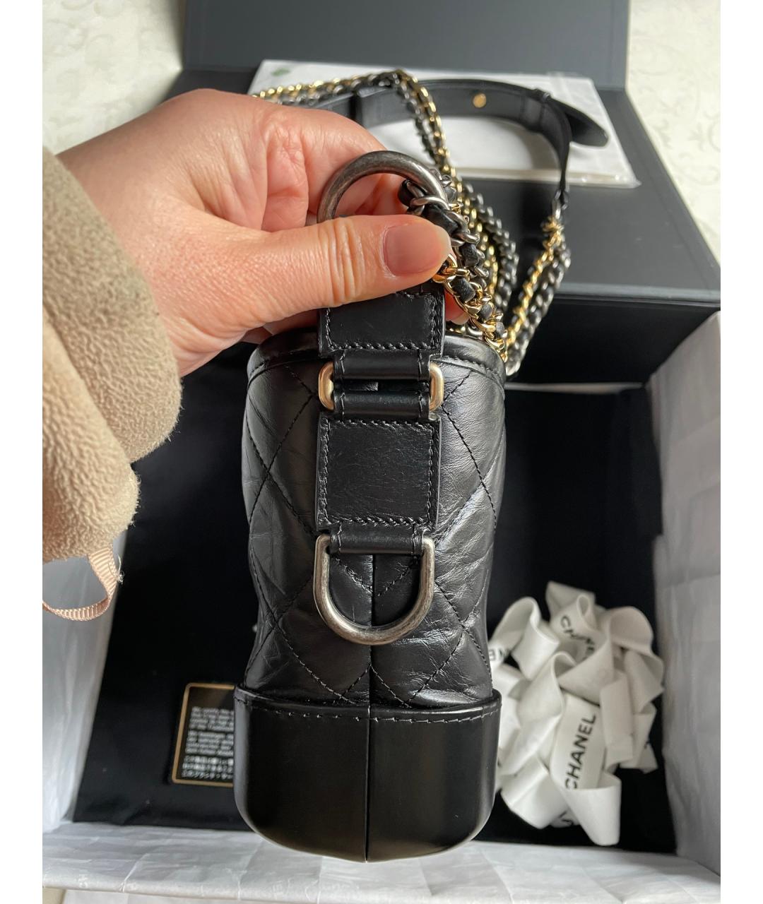 CHANEL Черная кожаная сумка через плечо, фото 4