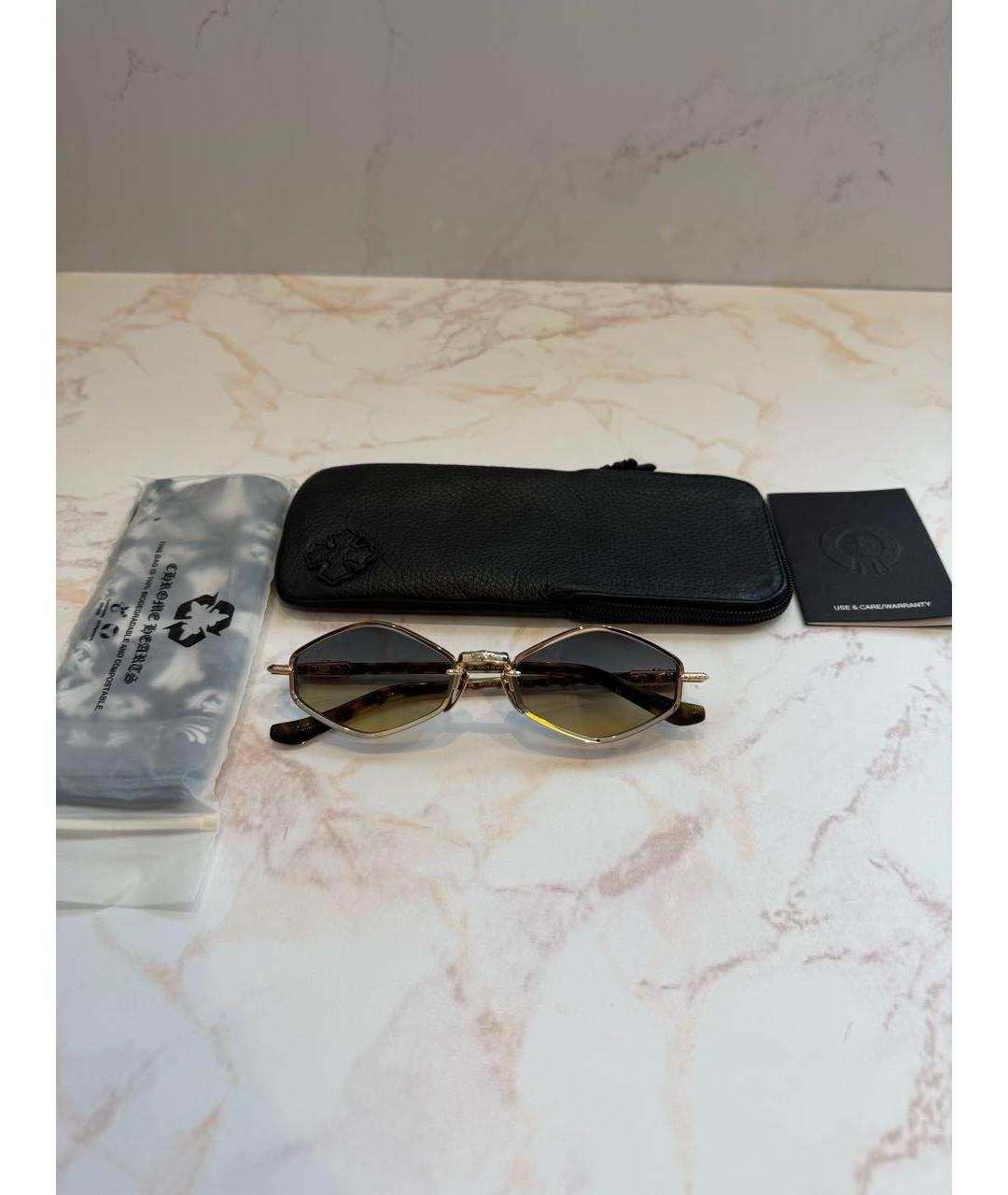 CHROME HEARTS Золотые металлические солнцезащитные очки, фото 4