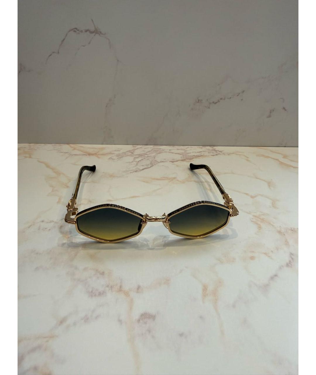 CHROME HEARTS Золотые металлические солнцезащитные очки, фото 2