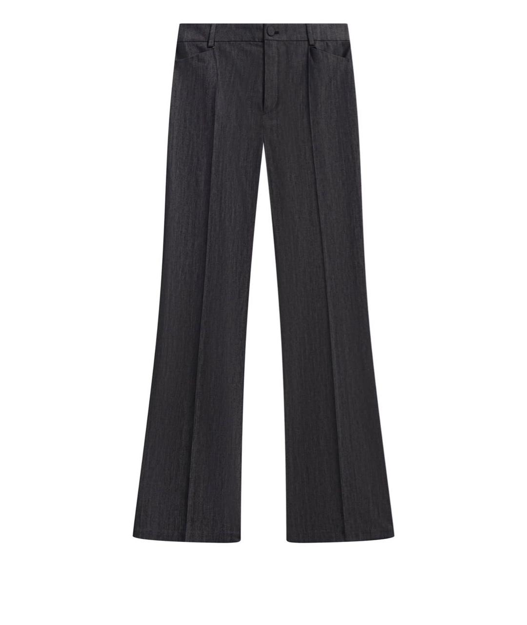 LANVIN Серые хлопковые прямые брюки, фото 6