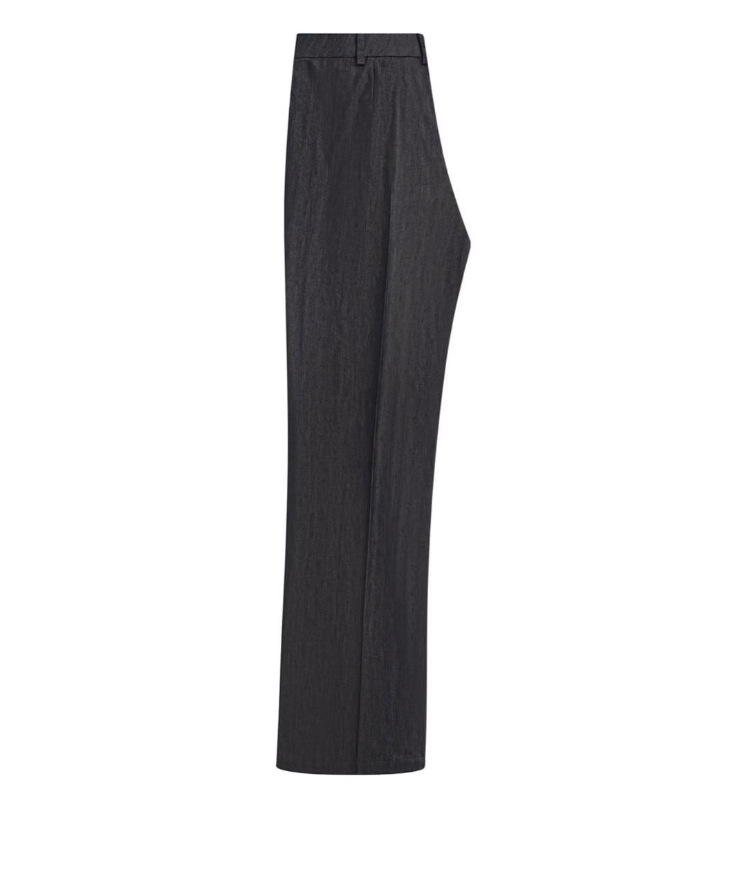 LANVIN Серые хлопковые прямые брюки, фото 7