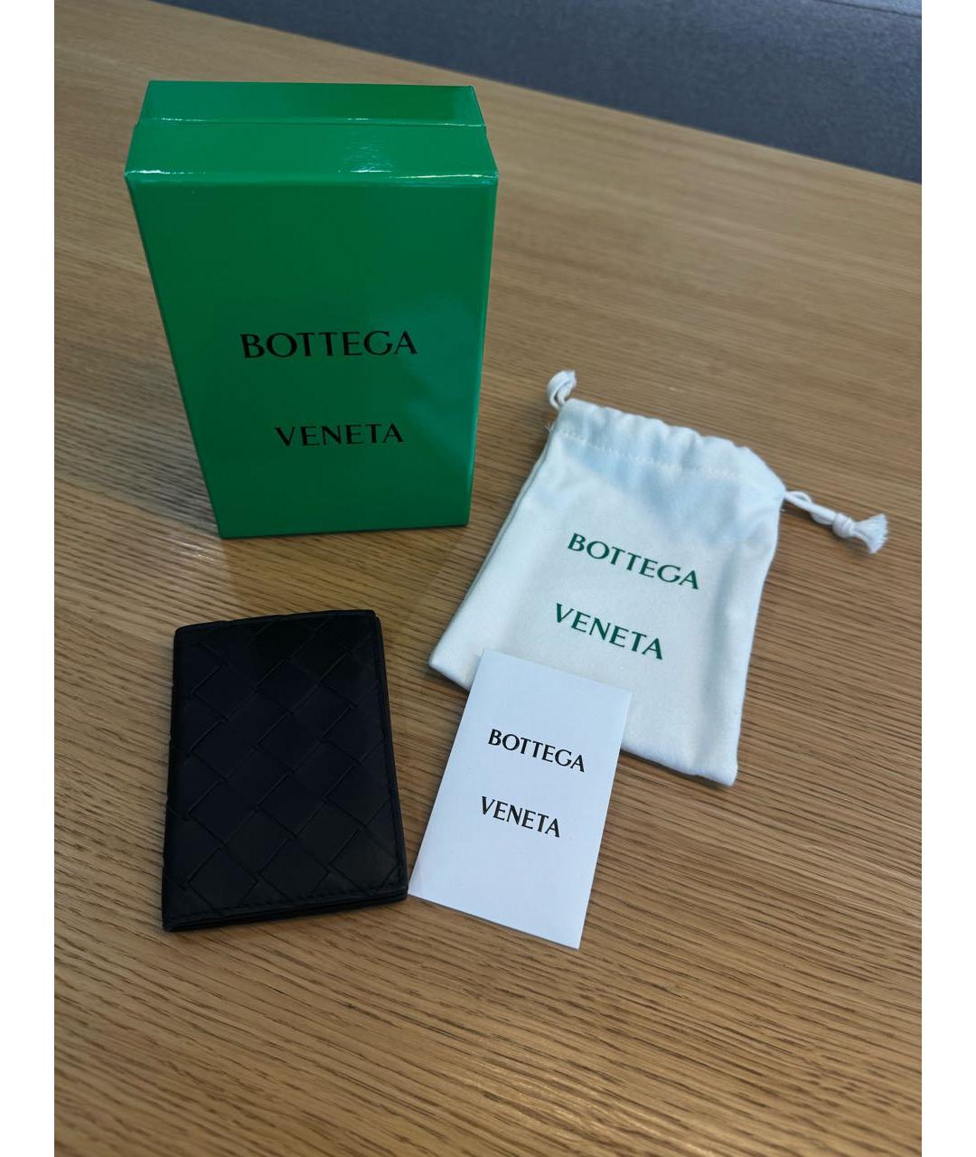 BOTTEGA VENETA Черный кожаный кошелек, фото 9