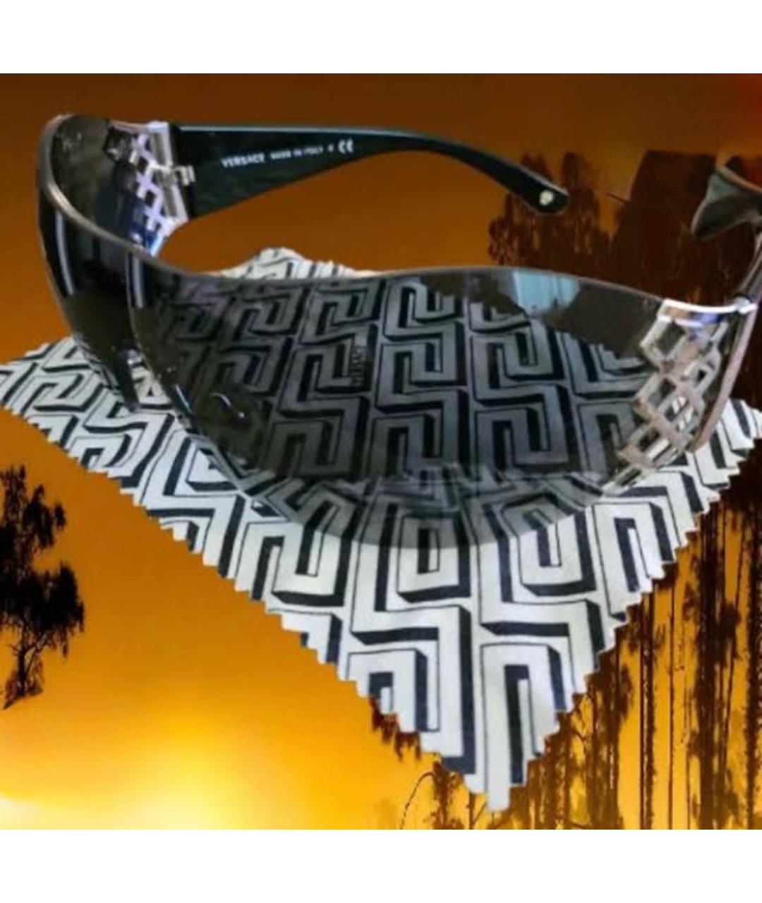 VERSACE Черные пластиковые солнцезащитные очки, фото 6