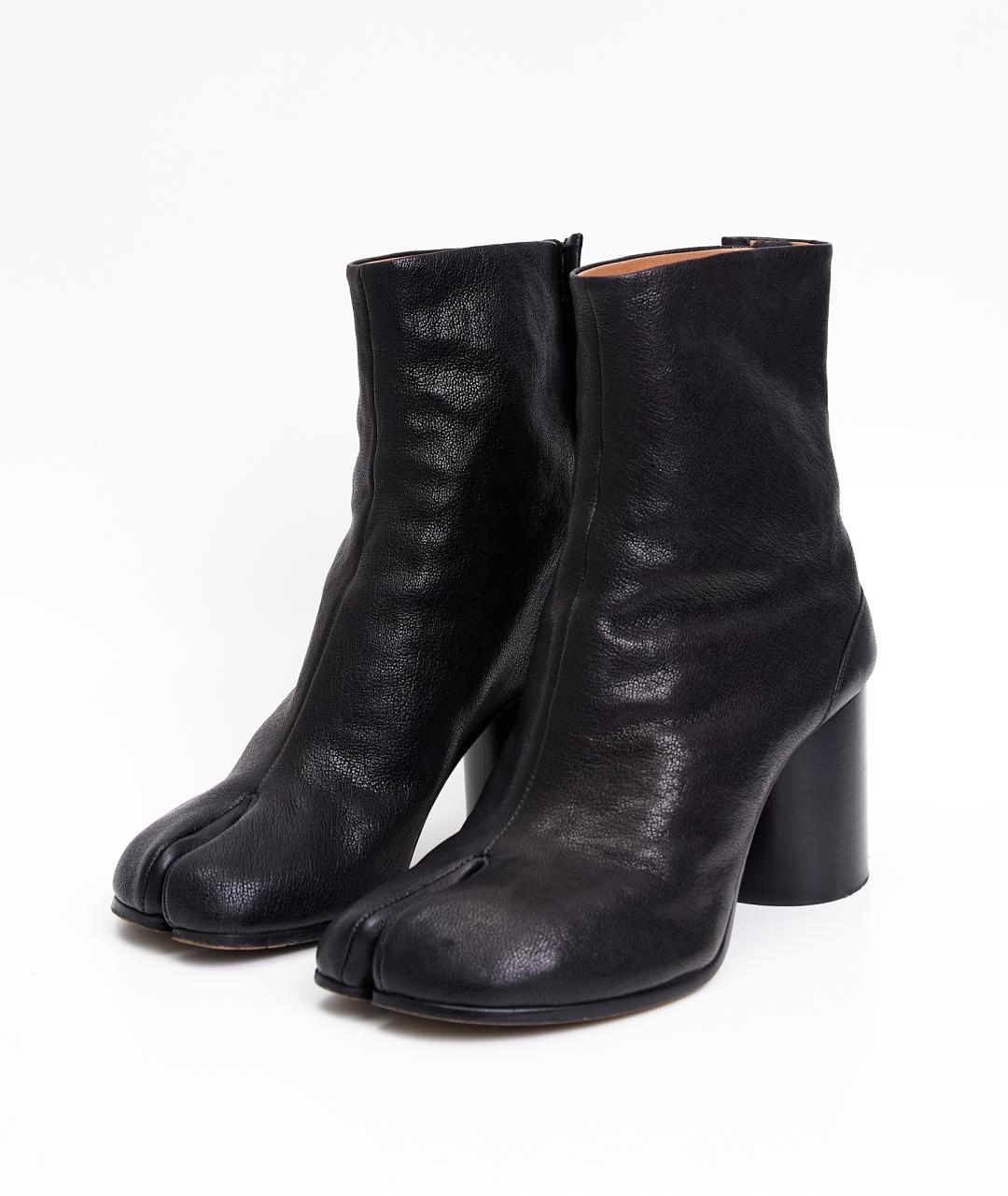 MAISON MARGIELA Черные кожаные ботильоны, фото 2