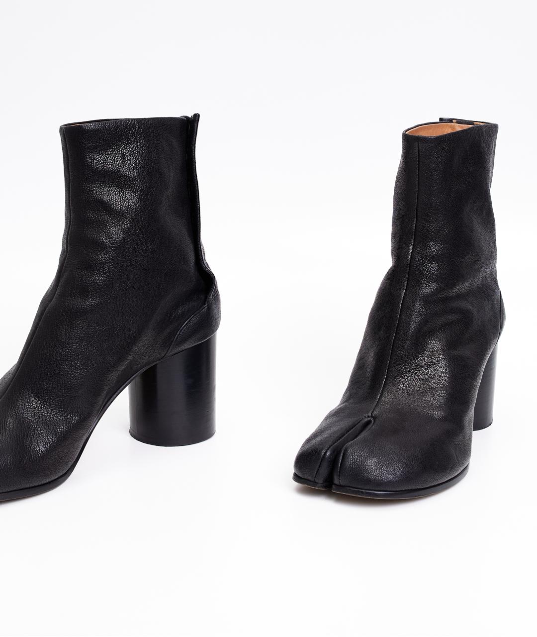 MAISON MARGIELA Черные кожаные ботильоны, фото 4